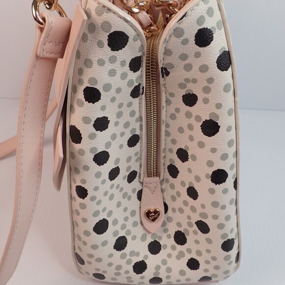 Betsey Johnson Pearl of a Girl Creme Dot Satchel Shoulder Bag Hard to Find! - Picture 12 of 16